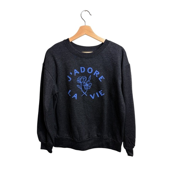 C&C California Tops - C‎ & C California Grey "J'Adore" sweatshirt Crewneck Women's XS